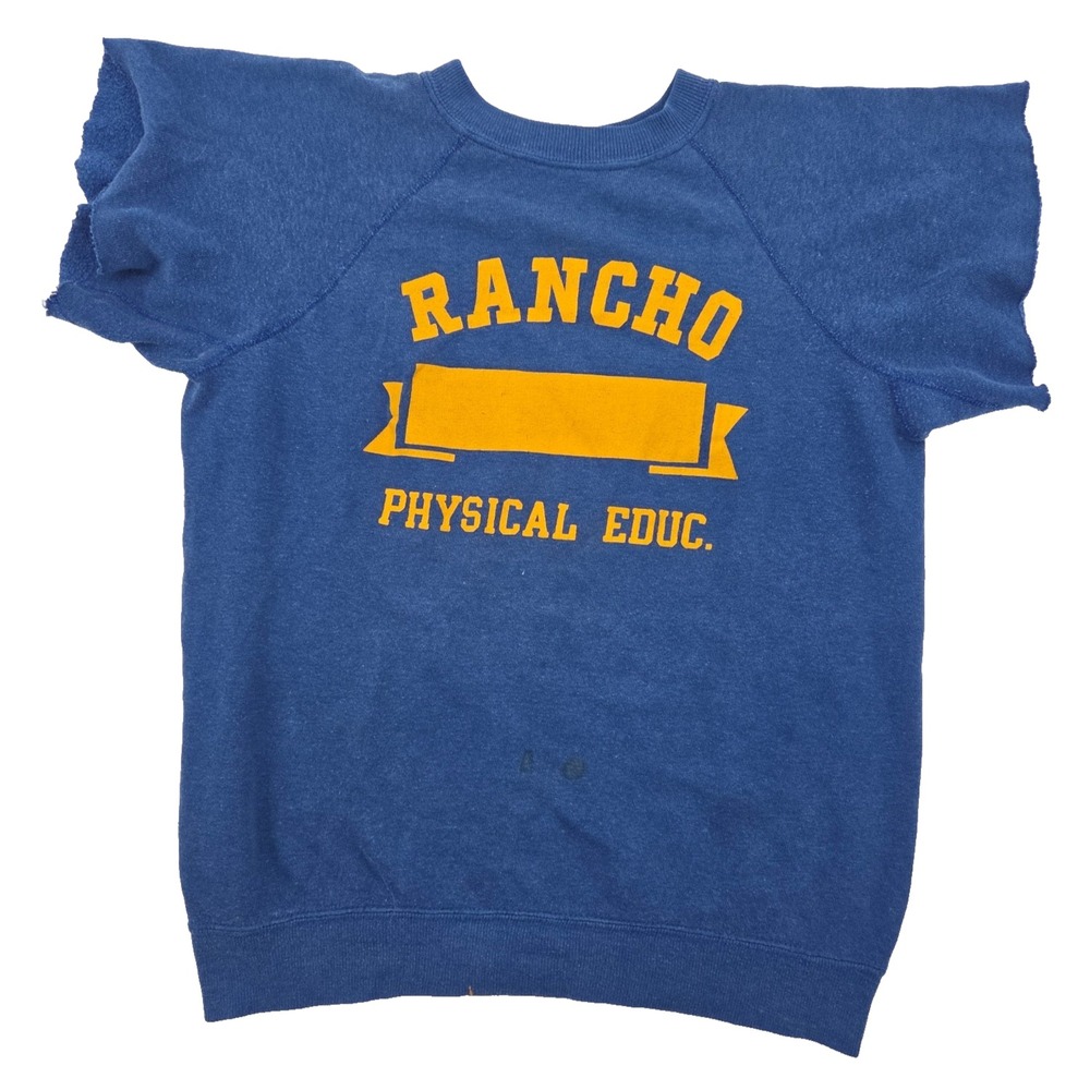 VTG 60s Collegiate Pacific Chopped Sweatshirt Mens Medium Blue Rancho PE USA
